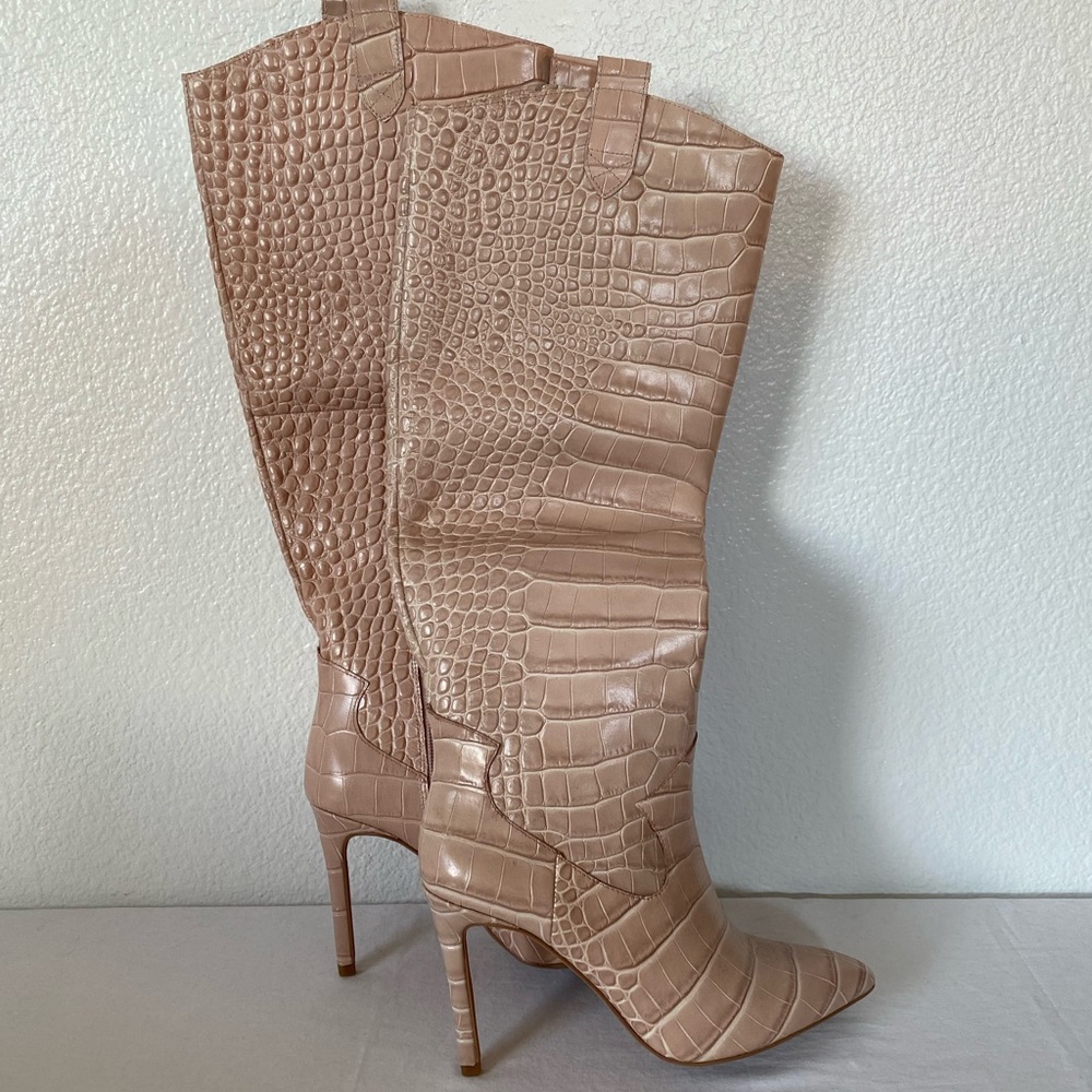 Light Pink Vince Camuto Snakeskin Boots